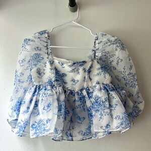 Selkie The Bed and Breakfast Bubble Crop Top BlouseNWT